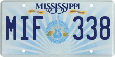 MS license plate MIF338