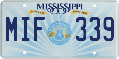 MS license plate MIF339