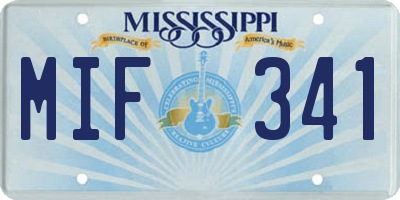 MS license plate MIF341
