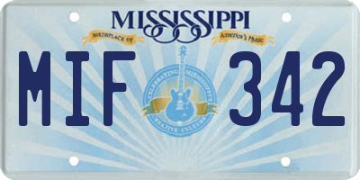 MS license plate MIF342