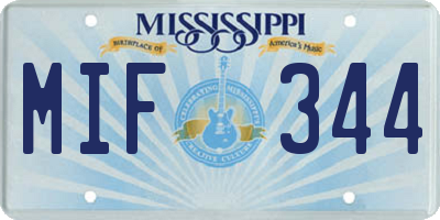 MS license plate MIF344