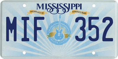 MS license plate MIF352