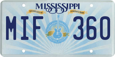 MS license plate MIF360