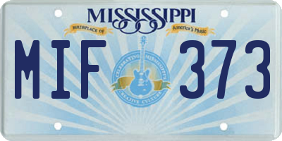 MS license plate MIF373