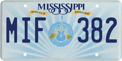 MS license plate MIF382