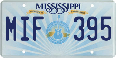 MS license plate MIF395