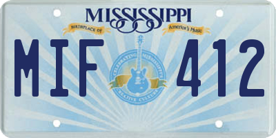 MS license plate MIF412