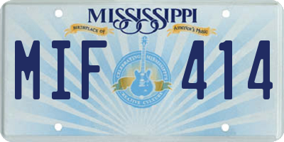 MS license plate MIF414