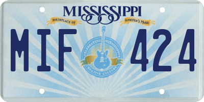 MS license plate MIF424