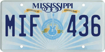 MS license plate MIF436