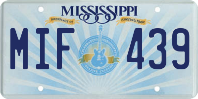 MS license plate MIF439