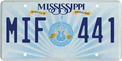 MS license plate MIF441