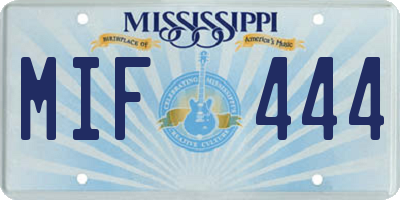 MS license plate MIF444