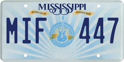 MS license plate MIF447