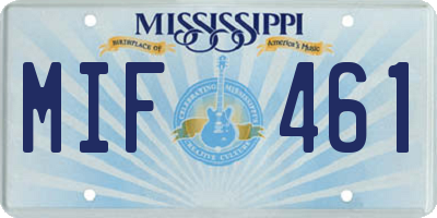 MS license plate MIF461