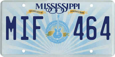 MS license plate MIF464
