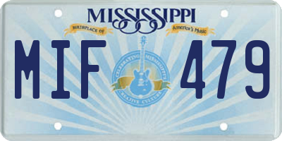 MS license plate MIF479