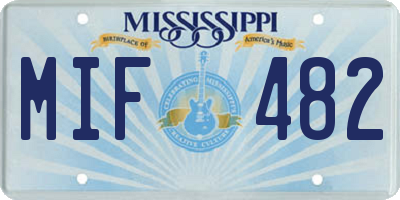 MS license plate MIF482