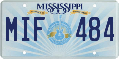 MS license plate MIF484