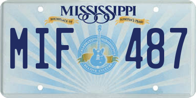 MS license plate MIF487