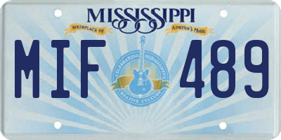 MS license plate MIF489