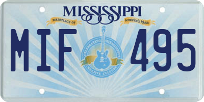 MS license plate MIF495
