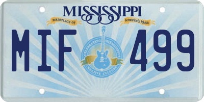 MS license plate MIF499
