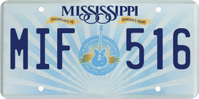 MS license plate MIF516