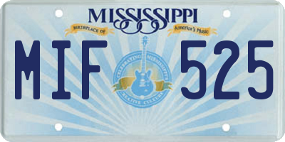 MS license plate MIF525