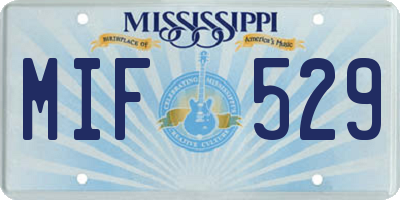 MS license plate MIF529