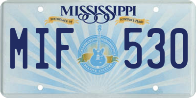 MS license plate MIF530