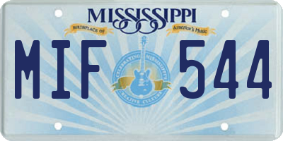 MS license plate MIF544
