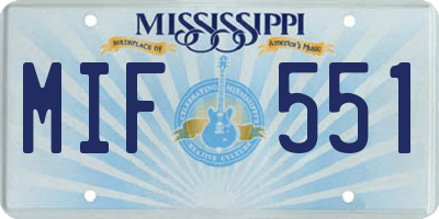 MS license plate MIF551