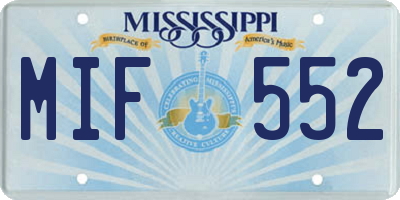 MS license plate MIF552