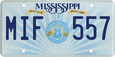 MS license plate MIF557