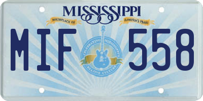 MS license plate MIF558