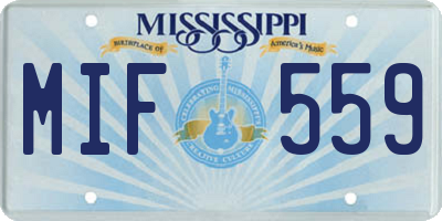 MS license plate MIF559