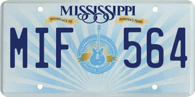 MS license plate MIF564