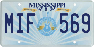 MS license plate MIF569