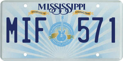 MS license plate MIF571