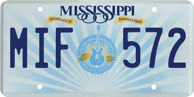 MS license plate MIF572