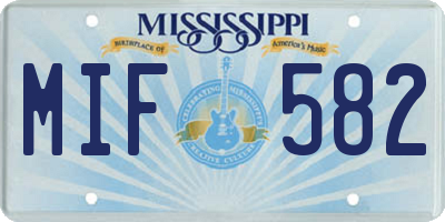 MS license plate MIF582