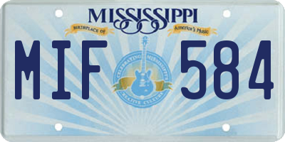 MS license plate MIF584