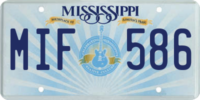 MS license plate MIF586
