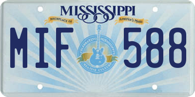 MS license plate MIF588