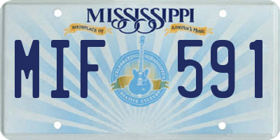 MS license plate MIF591