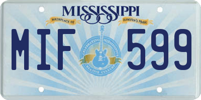 MS license plate MIF599