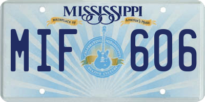 MS license plate MIF606