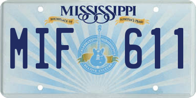 MS license plate MIF611