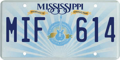 MS license plate MIF614